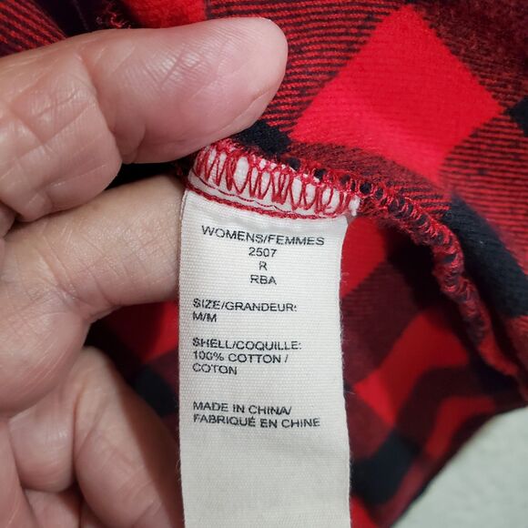 Woolrich Womens Black & Red Plaid Flannel Long Sleeve Button Shirt/Top Size Med - Picture 8 of 16